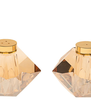 SALT & PEPPER HOLDER SET CRYSTAL GOLD 3017-G