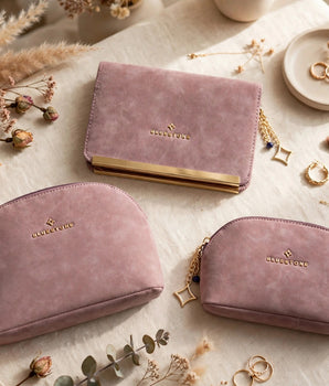 BLUESTONE 3 PCE MAUVE COSMETIC JEWELRY COMBO