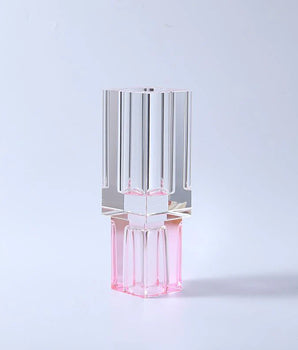 CRYSTAL BUD VASE W/ PINK BASE VBV5052
