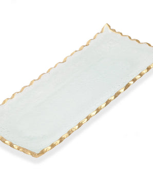 Glass Oblong Tray 14'' W/Go Edge GT2142