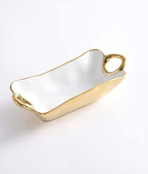 Porcelain Mini Rectangle Bowl CER-2739-G