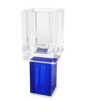 Crystal Bud Vase W/ Blue Base  VBV5054