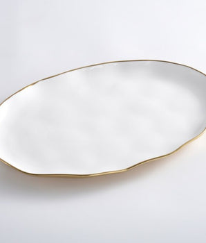 Oval Platter White / Gold MON2705WG
