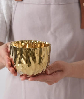 GOLD CRUMPLED SNACK BOWL MAS2842G
