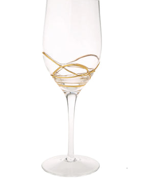 Wine Glasses W/ Swirl Gold Design CSWG397