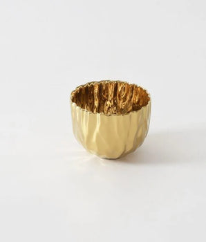 GOLD CRUMPLED SNACK BOWL MAS2842G