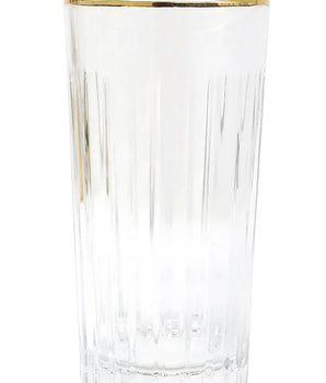 HIGHBALL GLASSES W/ LINEAR DESIGN S/6 VHB4186