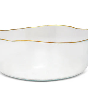 Organic Shaped Salad Bowl W/ Gold Rim VB3822