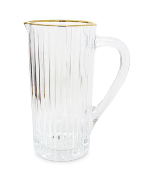 PITCHER W/ LINEAR DESIGN & GOLD RIM VPG4422