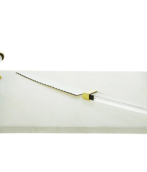 White marble challah board White w/knife Acrylic ACCT23