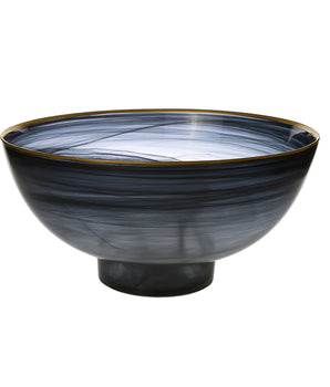 Black Alabaster Bowl W/Base CB348