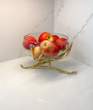 CENTERPIECE BOWL W/ GOLD TWIG BASE LRB2179