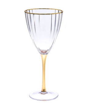 Textured Water Glasses W/Gold Rim S/6 WAG1039