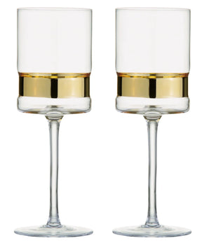 WATER GLASS W/ GOLD STRIPE CWR3335