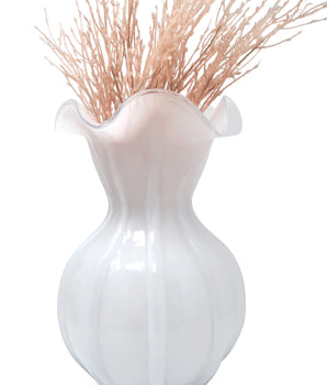 White Glass Vase Large VWV5022