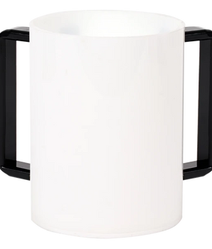 Acrylic Wash Cup White With Black Handles 57186