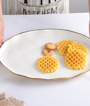 Oval Platter White / Gold MON2705WG