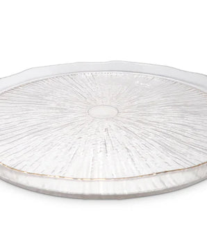 CRYSTAL GLASS CHARGERS W/ GOLD RAISED RIM S/4 VC5147