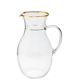 Clear Pitcher With Gold Trim GJ29894