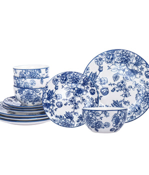 Banbury Blue Porcelain 12pc Dinnerware Set  S/4 70003