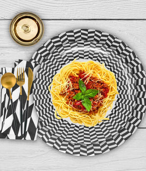 BL/WH CHEVRON 15" VINYL PLACEMAT S/4 VP150003