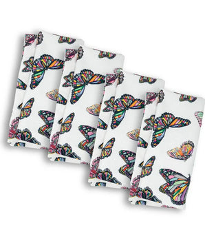 BUTTERFLIES 20.5" FAUX LINEN NAPKIN S/4 LN200009