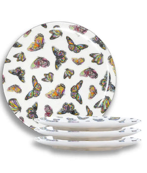BUTTERFLIES 11" DINNER PLATE MELAMINE S/4 MD110009