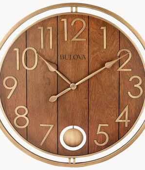 Paneltime Brown Pine Wall Clock C4806