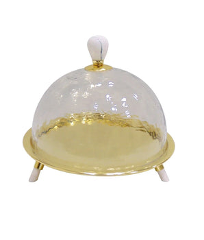 11" Cake Dome With Lags Gold CD4082