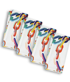 LARGE CHAIN LINK 20.5 FAUX LINEN NAPKIN S/4 LN200008