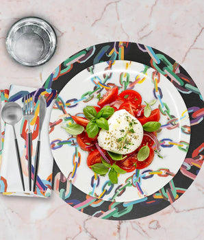 LARGE CHAIN LINK 15" VINYL PLACEMAT S/4 VP150008