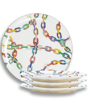 LARGE CHAIN LINK 11" DINNER PLATE MELAMINE S/4 MD110008