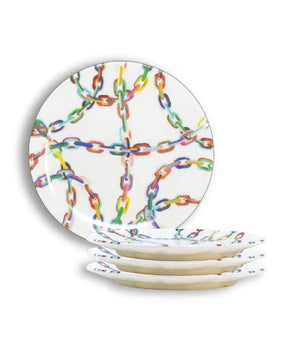 LARGE CHAIN LINK 9" SALAD PLATE MELAMINE S/4 MS90008
