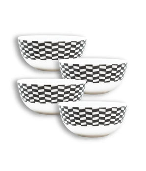 BL/WH CHEVRON 6" BOWL MELAMINE S/4 MB60003