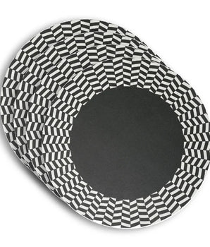 BL/WH CHEVRON 15" VINYL PLACEMAT S/4 VP150003
