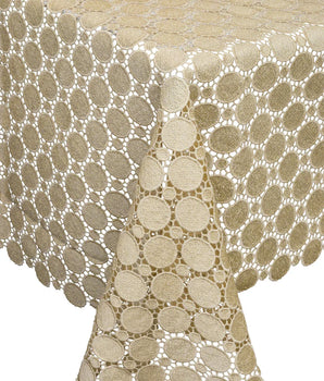 Beige circlet Tablecloth 70X162