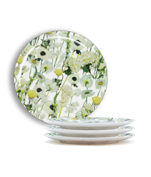 CREAM FLORAL GARDEN 9" SALAD PLATE MELAMINE S/4 MS90004