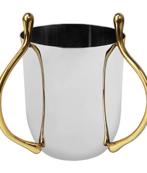 DROPLET WASHCUP W/ GOLD HANDLES 50625