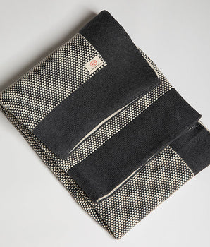 EKA STIPPLE ORGANIC COTTON THROW BLANKET BLACK PLFBTS08