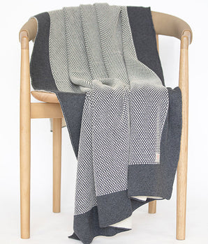 EKA STIPPLE ORGANIC COTTON THROW BLANKET LIGHT GREY PLFBTS03