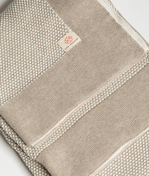 EKA STIPPLE LINEN SAND ORGANIC COTTON THROW BLANKET PLFBTS05