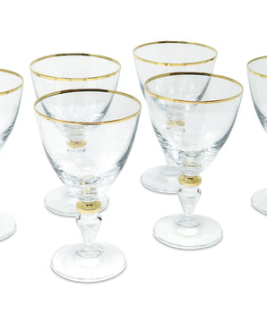 Water Glass W/ Gold Accent S/6 GWG2877