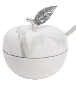 White Marble Apple Jam Jar 96770