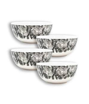 GRAYSCALE FLORAL GARDEN 6" BOWL MELAMINE S/4 MB60005