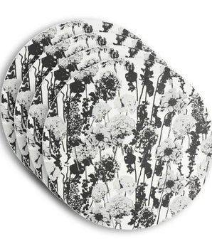 GRAYSCALE FLORAL GARDEN 15" VINYL PLACEMAT S/4 VP150005