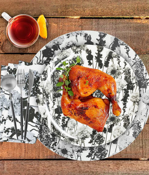 GRAYSCALE FLORAL GARDEN 15" VINYL PLACEMAT S/4 VP150005