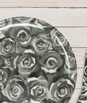 ROSES 9" SALAD PLATE MELAMINE S/4 MS90010