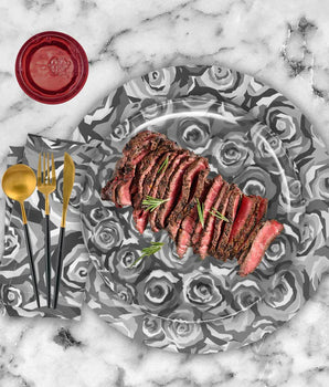 ROSES  20.5" FAUX LINEN NAPKIN S/4 LN200010