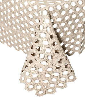 EYELET HEXAGON TABLECLOTH