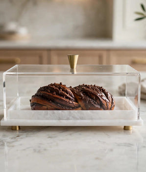 ACRYLIC GOLD RAISEDOBLONG CAKE DOME SM AGRACDS